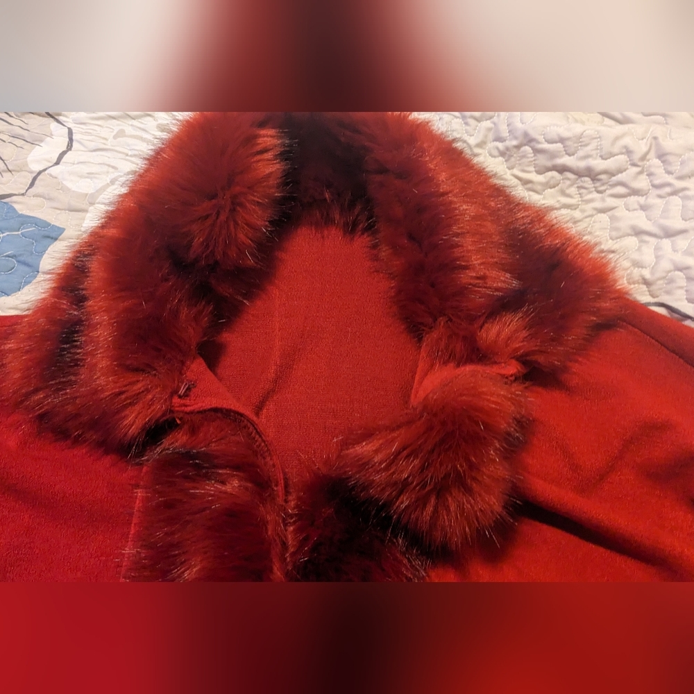 Faux fur red cape